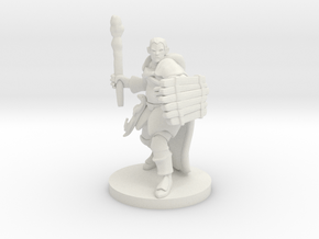 Male Human Druid with Lizard Totem in White Natural Versatile Plastic
