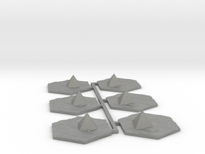 6pk Pyramid in desert terrain hex tile counters in Gray PA12