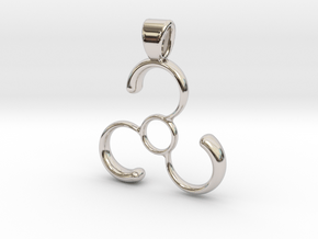 Stylised Triskel [pendant] in Rhodium Plated Brass