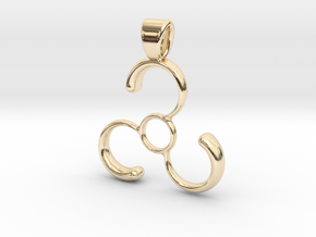 Stylised Triskel [pendant] in 14K Yellow Gold