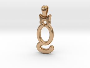 Cat ! [pendant] in Polished Bronze