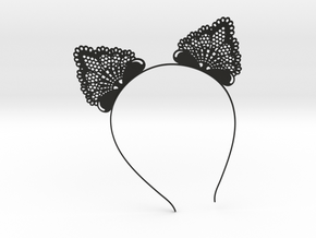 Cat Ears Headband - Type 1 - Neko Mimi Metal in Black Smooth PA12