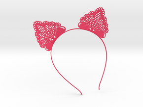 Cutey Cat Ears Headband - Type 1 - Neko Mimi  in Pink Processed Versatile Plastic