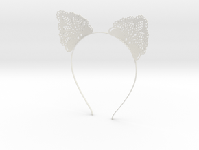 Metal Cat Ears Headband - Type 1 - Neko Mimi in White Natural Versatile Plastic
