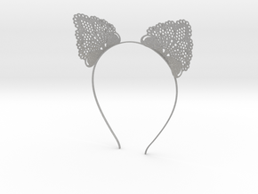 Steel Cat Ears Headband - Type 1 - Neko Mimi in Aluminum