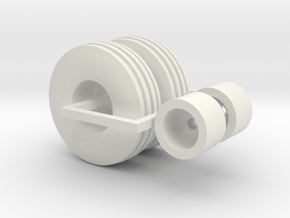 1/25 11.00-16 4 rib tires and wheels in White Natural Versatile Plastic