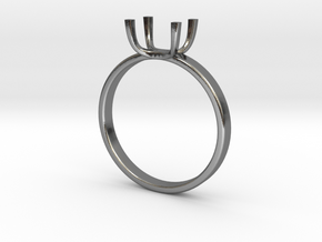 Ring for Diamond All Sizes in Polished Silver: 4.5 / 47.75
