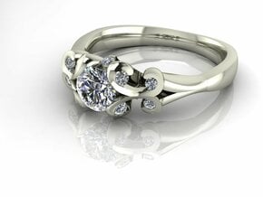 Classic Solitaire 11 NO STONES SUPPLIED size 9 in Fine Detail Polished Silver