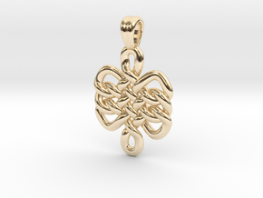 Triple knot [pendant] in 14k Gold Plated Brass
