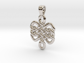 Triple knot [pendant] in Rhodium Plated Brass