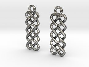 Celtic hearts and square [Earrings] in Polished Silver