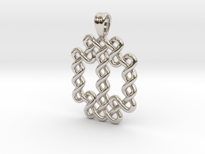 Large knot [pendant] in Rhodium Plated Brass