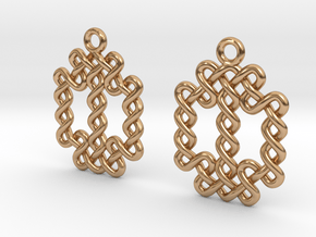 Large knot [earrings] in Polished Bronze