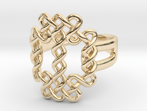 Large knot [open ring] in 14k Gold Plated Brass