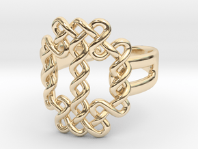 Large knot [open ring] in 14K Yellow Gold