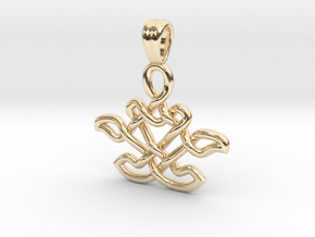 Zen attitude [pendant] in 14k Gold Plated Brass