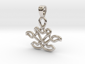 Zen attitude [pendant] in Rhodium Plated Brass