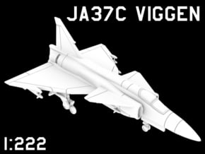1:222 Scale JA 37C Viggen (Loaded, Deployed) in White Natural Versatile Plastic