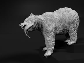 Grizzly Bear 1:6 Female with Salmon in White Natural Versatile Plastic