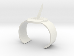 Sundial Clock Bracelet in White Natural Versatile Plastic