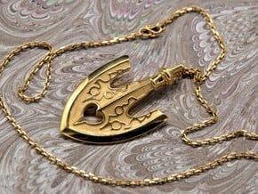 Sacred Arrow Pendant in 14k Gold Plated Brass