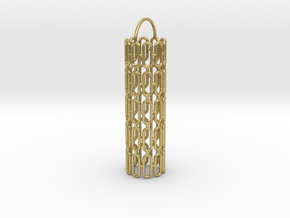 Pendant / Earring with Structures  in Natural Brass