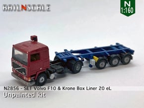 SET Volvo F10 & 20ft Containerchassis (N 1:160) in Smooth Fine Detail Plastic