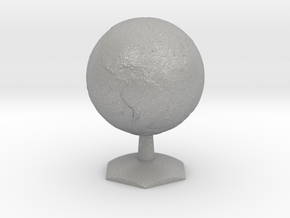 Earth on Hex Stand in Aluminum