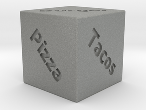 6 sided food decision dice (d6) 25mm in Gray PA12