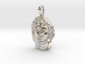 ALEXANDER THE GREAT as Helios pendant, petite in Rhodium Plated Brass