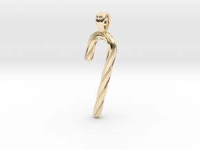Candy cane [pendant] in 14k Gold Plated Brass