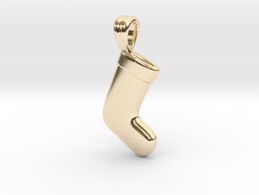 Xmas sock (pendant) in 14k Gold Plated Brass