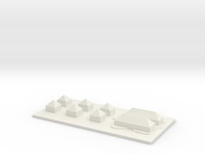 1/700 Scale Army Camp 1 in White Natural Versatile Plastic