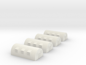 1/350 Scale Quonset Huts in White Natural Versatile Plastic