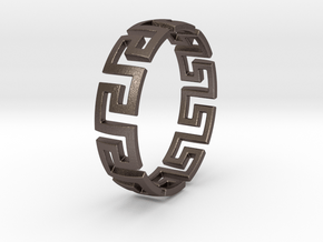 Meander Bracelet | Size 8.3 Inch in Polished Bronzed-Silver Steel