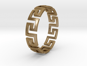 Meander Bracelet | Size 8.3 Inch in Polished Gold Steel