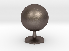 The Moon (Luna) on Hex Stand in Polished Bronzed-Silver Steel