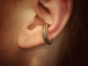 Ear Cuff Moebius in Polished Bronzed-Silver Steel