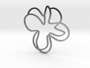Double flower pendant in Polished Silver