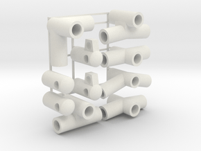 Kite connector kit for 8mm dowels on single sprues in White Natural Versatile Plastic
