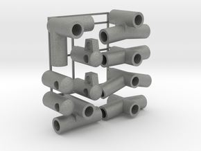 Kite connector kit for 8mm dowels on single sprues in Gray PA12