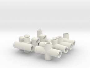 Kite connector kit for 8mm dowels in White Natural Versatile Plastic