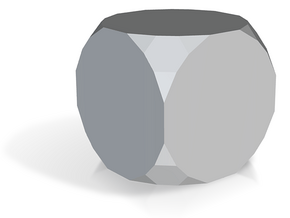 05. Truncated Truncated Cube - 1in in Tan Fine Detail Plastic