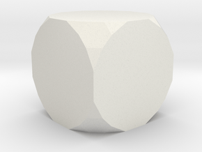 05. Truncated Truncated Cube - 1in in White Natural Versatile Plastic