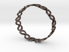 Metaverse bracelet in Polished Bronzed-Silver Steel: Extra Small
