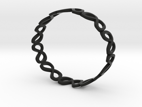 Metaverse bracelet in Black Smooth PA12: Extra Small