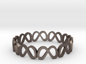 Metaverse bracelet in Polished Bronzed-Silver Steel: Large