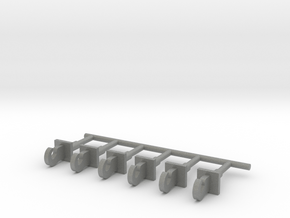 Train Coupling Hooks without chain holes in Gray PA12