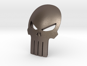 Shoulderpad Punisher Decal McFarlane Marine 7" in Polished Bronzed-Silver Steel