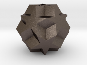 Dodecadodecahedron in Polished Bronzed Silver Steel